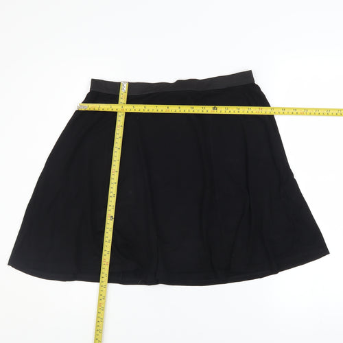 ASOS DESIGN Women Black A-Line Jersey Stretch Skirt Size 16