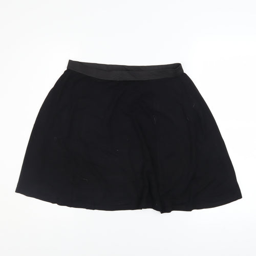 ASOS DESIGN Women Black A-Line Jersey Stretch Skirt Size 16