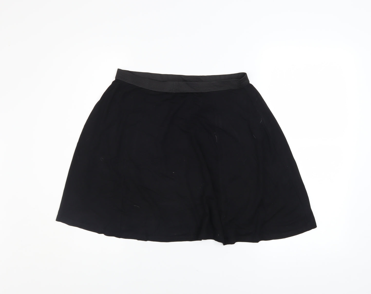 ASOS DESIGN Women Black A-Line Jersey Stretch Skirt Size 16