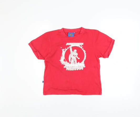 Front view of Superman Red Women’s Medium T-Shirt Short Sleeve Crew Neck Cotton