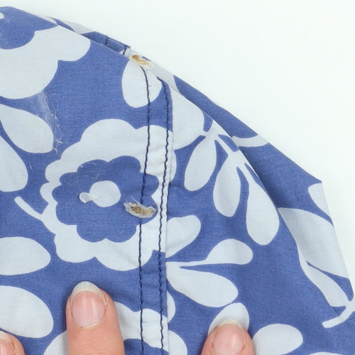 Mini Boden Girls Blue Floral Hooded Rain Coat Jacket 4-5 Years
