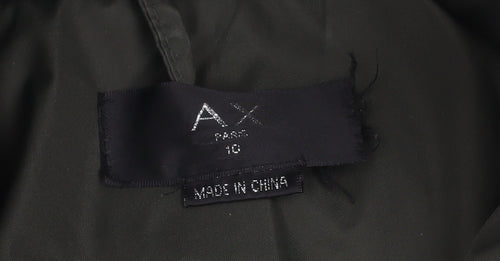 AX Paris Women's Green Long Puffer Coat Hooded Size 10