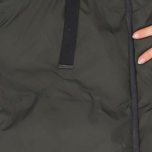 AX Paris Women's Green Long Puffer Coat Hooded Size 10