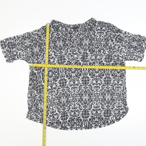 Marks and Spencer Women’s Grey Patterned Short Sleeve Blouse Size 18
