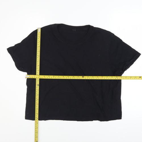 Uniqlo Women's Black XL Basic Cotton Crew Neck T-Shirt
