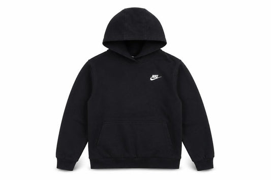 Front view of Nike boys’ black xl pullover fleece hoodie sweatshirt