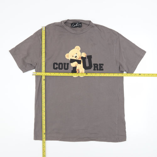 Couture Women's Grey Bear Print Cotton T-Shirt UK 6