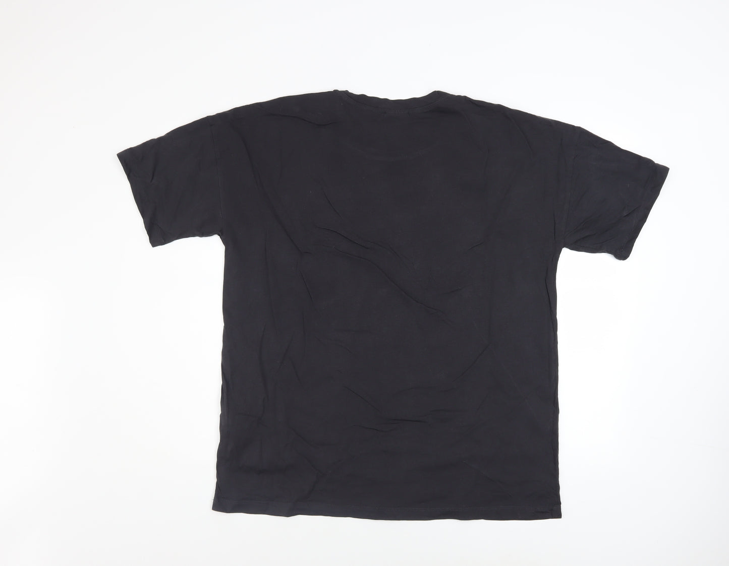Noisy May Men’s Black Graphic Print Cotton T-Shirt Size L