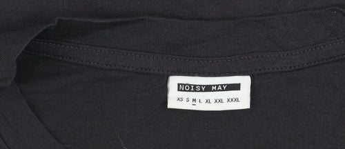 Noisy May Men’s Black Graphic Print Cotton T-Shirt Size L