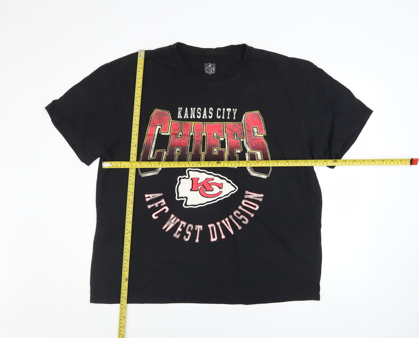 NFL Kansas City Chiefs Men's Black Cotton Graphic T-Shirt L