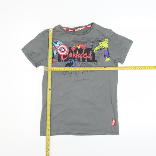 Tu Boys Marvel Comics Grey Short Sleeve Graphic T-Shirt Age 10 Years