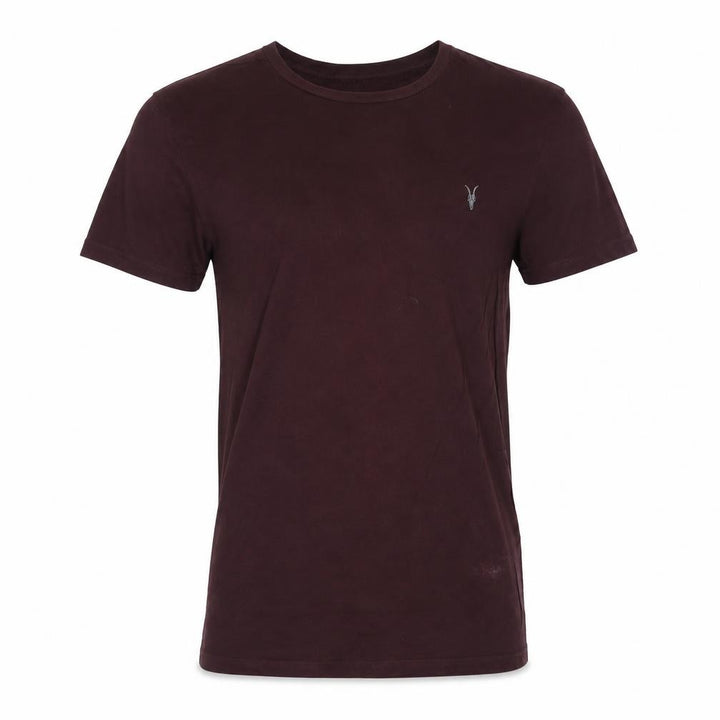 AllSaints Men's Brown Cotton Slim Fit Crew Neck T-Shirt XS