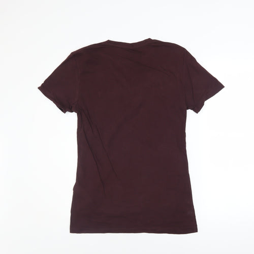 AllSaints Men's Brown Cotton Slim Fit Crew Neck T-Shirt XS