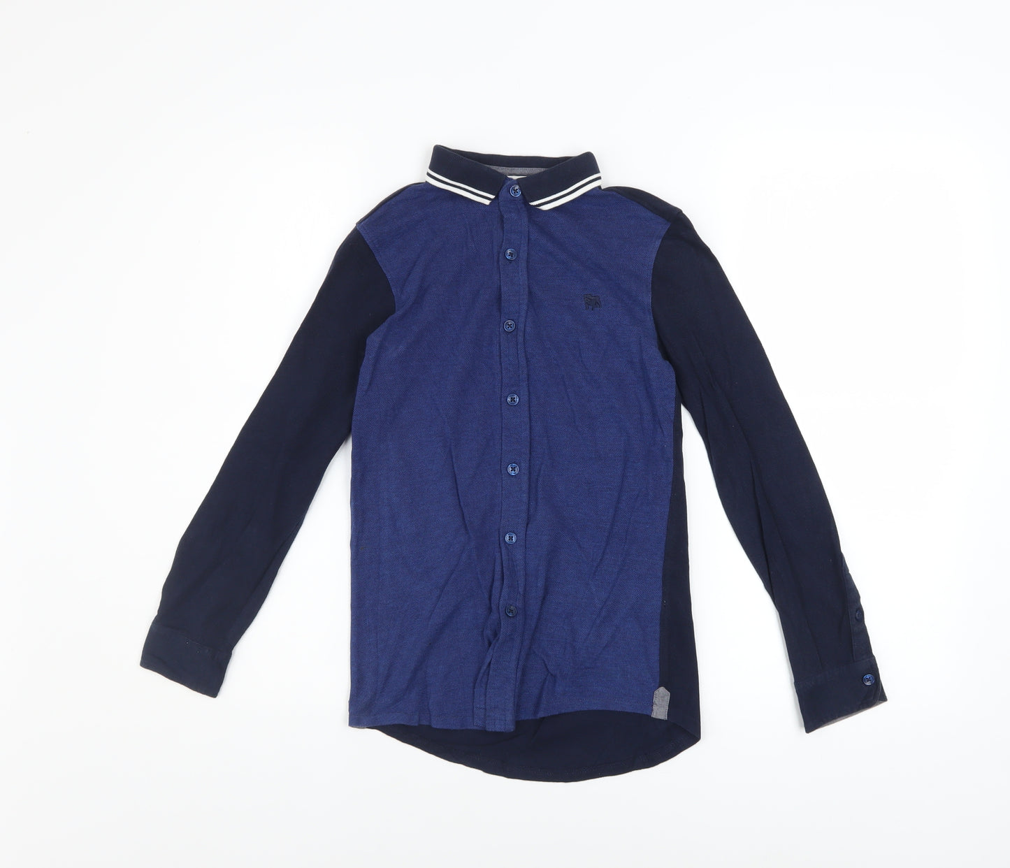 Jasper Conran Boys Blue Long Sleeve Button-Up Cotton Shirt Age 9