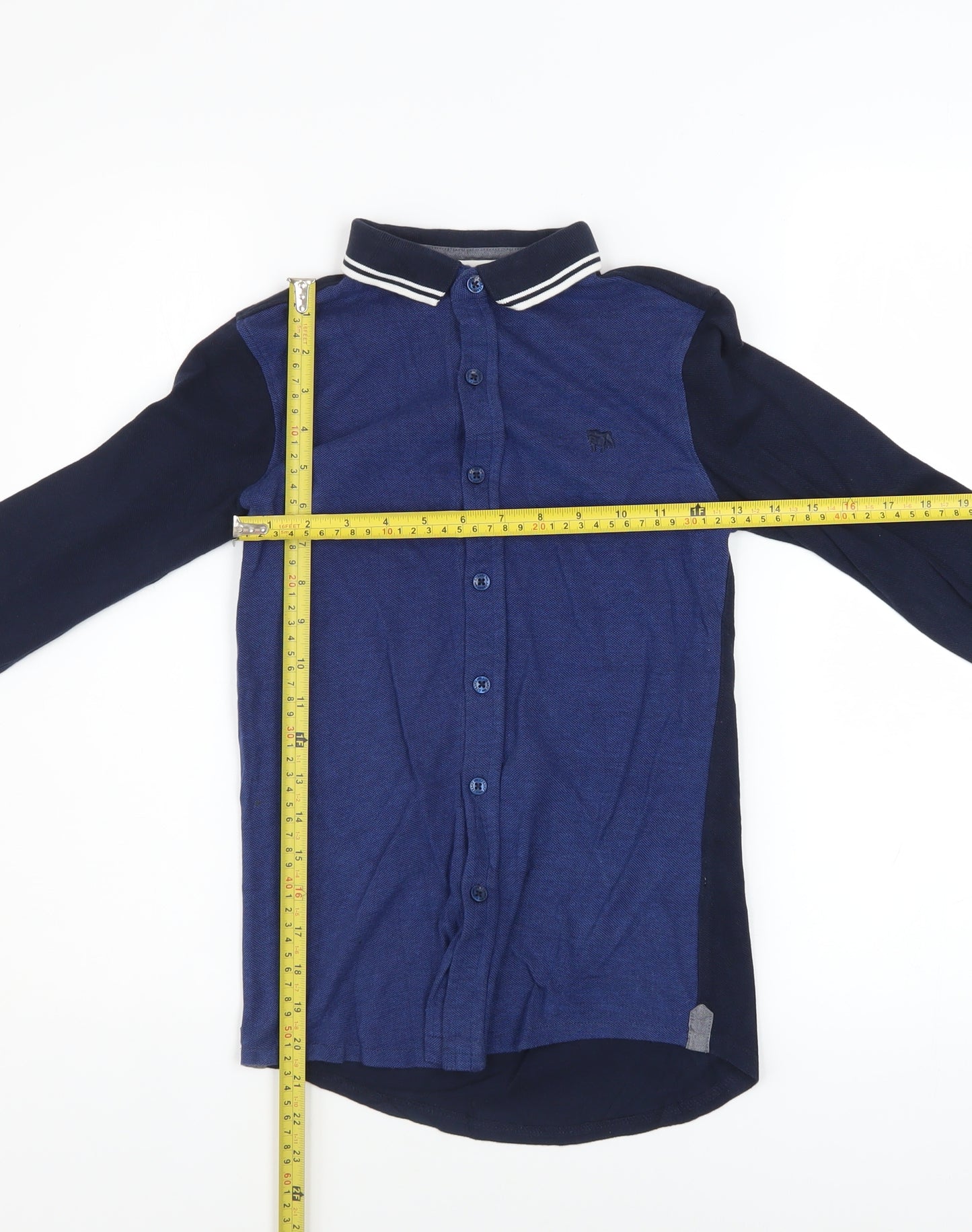 Jasper Conran Boys Blue Long Sleeve Button-Up Cotton Shirt Age 9