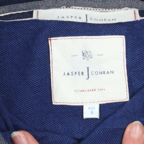 Jasper Conran Boys Blue Long Sleeve Button-Up Cotton Shirt Age 9