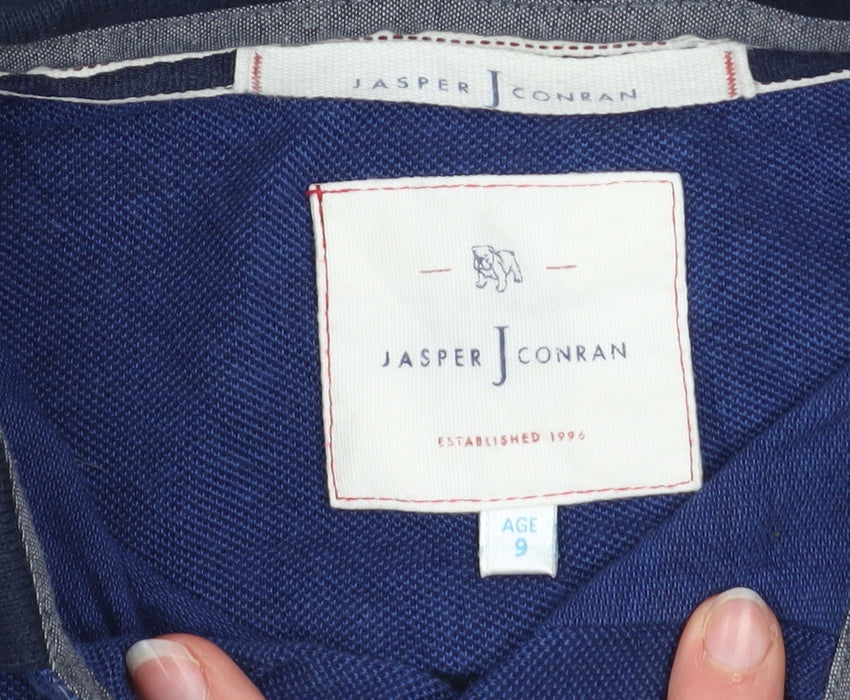 Jasper Conran Boys Blue Long Sleeve Button-Up Cotton Shirt Age 9