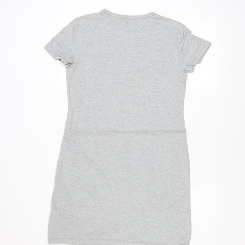 DKNY Women Grey T-Shirt Dress Small Casual Jersey Logo