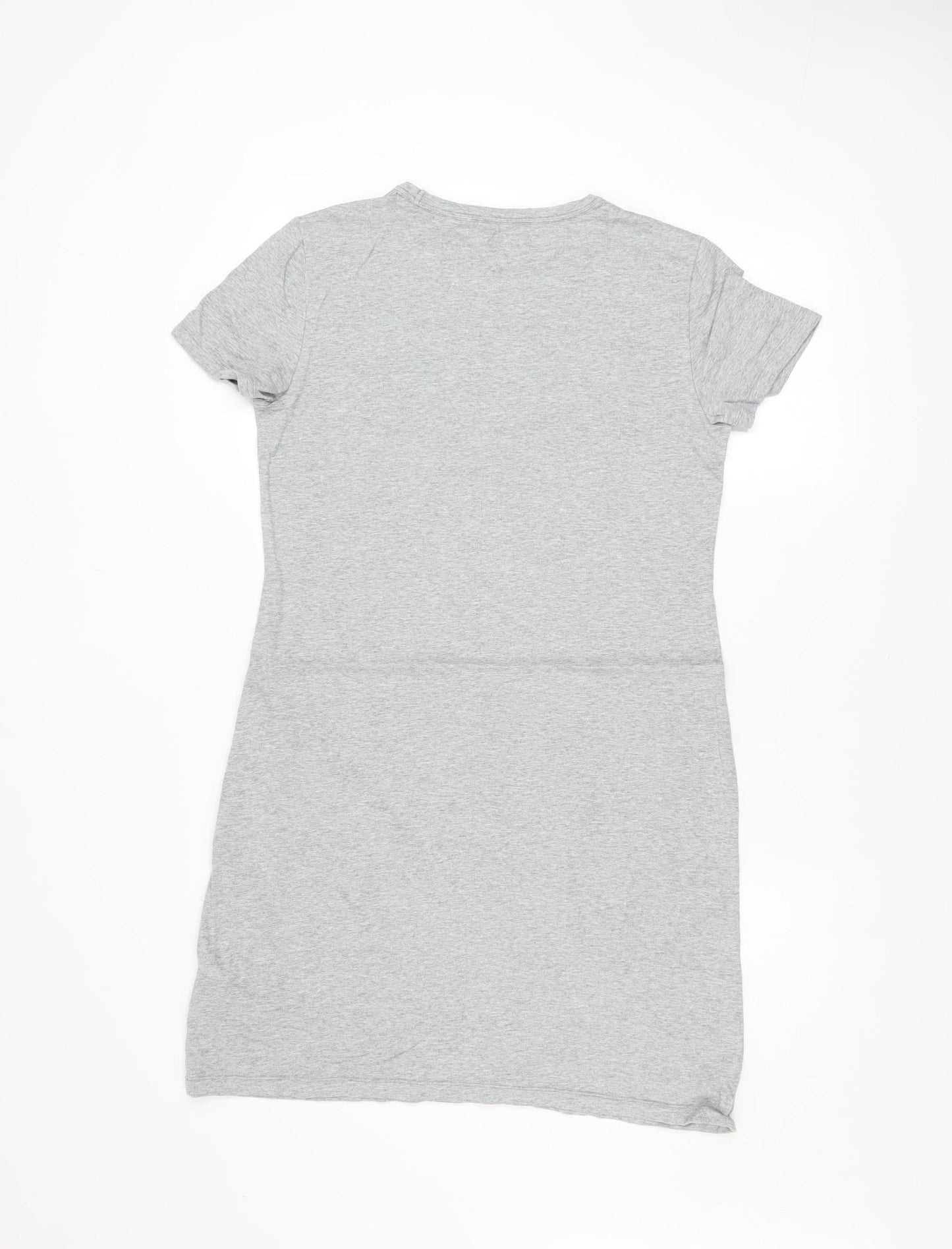 DKNY Women Grey T-Shirt Dress Small Casual Jersey Logo