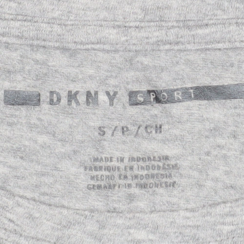 DKNY Women Grey T-Shirt Dress Small Casual Jersey Logo