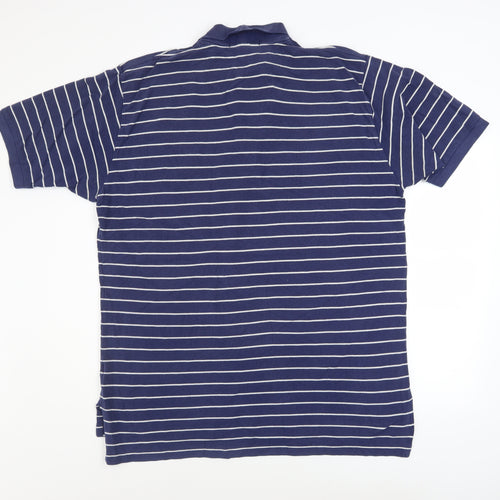 Ralph Lauren Men's Blue Striped 2XL Cotton Polo Shirt