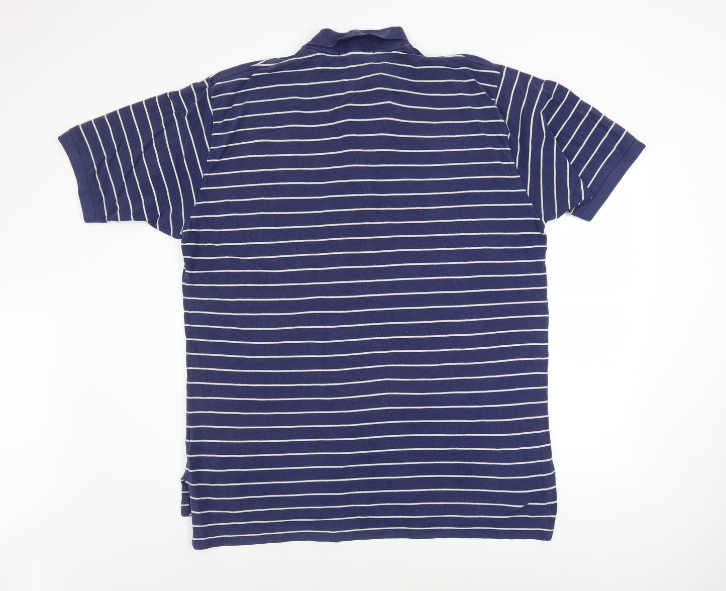 Ralph Lauren Men's Blue Striped 2XL Cotton Polo Shirt