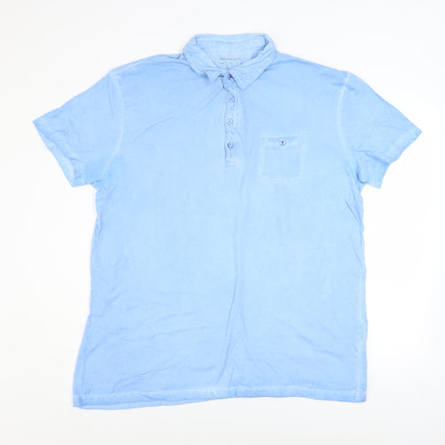 James & Nicholson Men's Blue XL Cotton Short Sleeve Polo Shirt