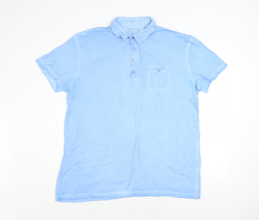 James & Nicholson Men's Blue XL Cotton Short Sleeve Polo Shirt