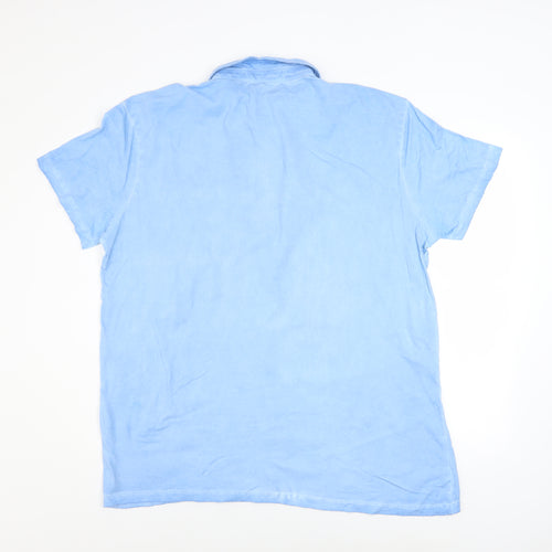 James & Nicholson Men's Blue XL Cotton Short Sleeve Polo Shirt