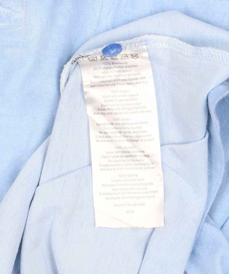 James & Nicholson Men's Blue XL Cotton Short Sleeve Polo Shirt
