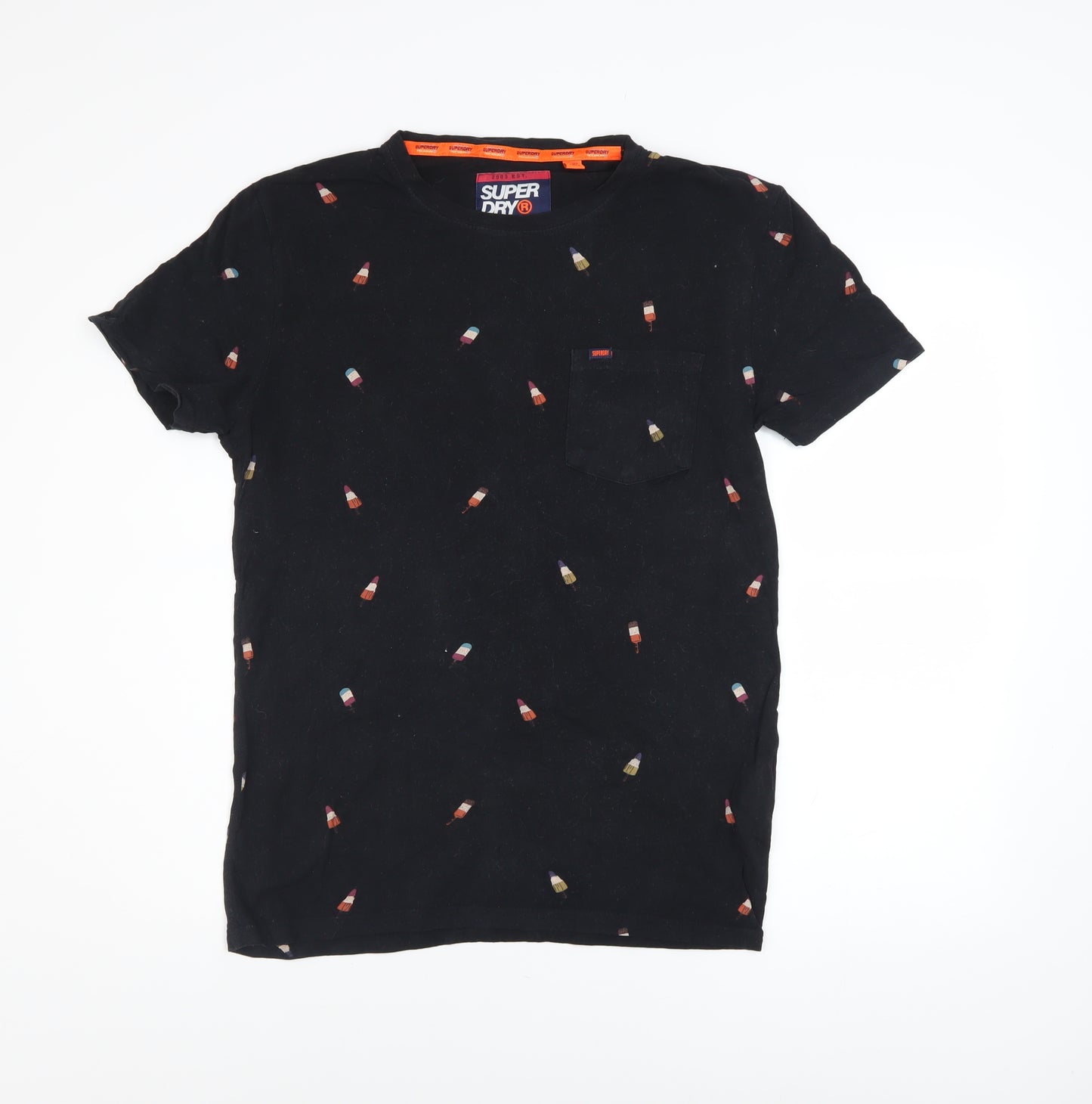 Superdry Men's Black Small Graphic Print Cotton T-Shirt