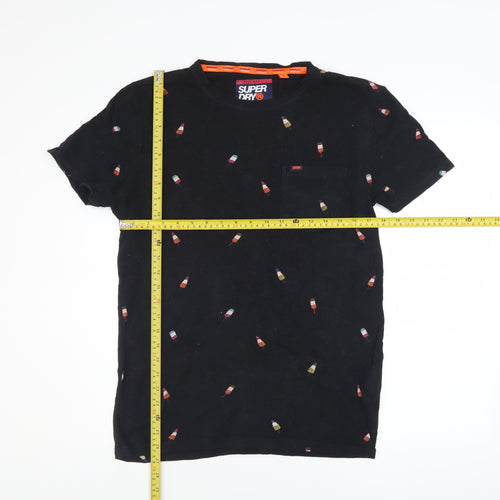 Superdry Men's Black Small Graphic Print Cotton T-Shirt