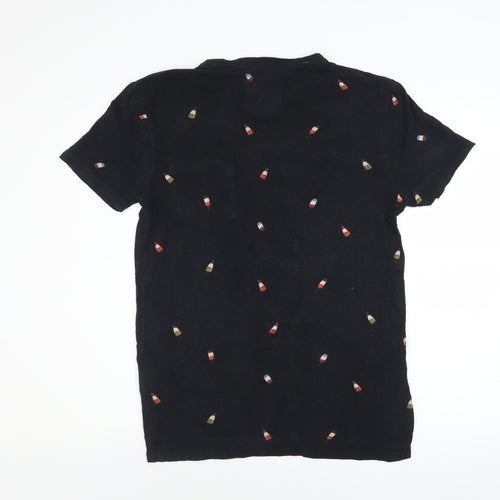 Superdry Men's Black Small Graphic Print Cotton T-Shirt