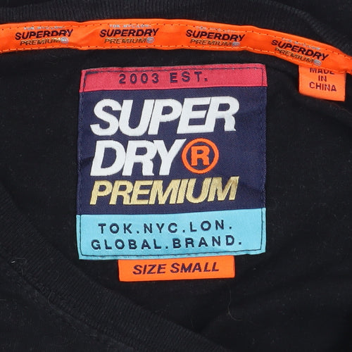 Superdry Men's Black Small Graphic Print Cotton T-Shirt