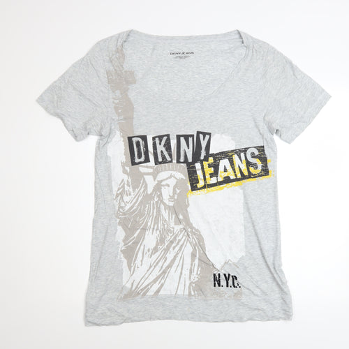DKNY Jeans Men's Grey Graphic Print T-Shirt Medium