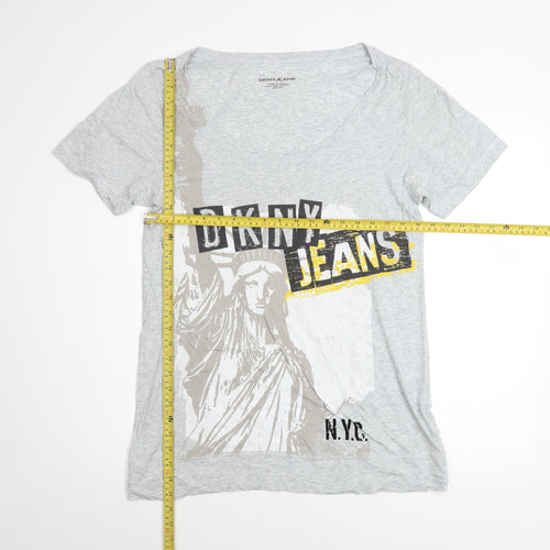 DKNY Jeans Men's Grey Graphic Print T-Shirt Medium