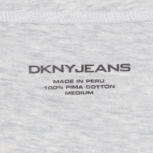 DKNY Jeans Men's Grey Graphic Print T-Shirt Medium