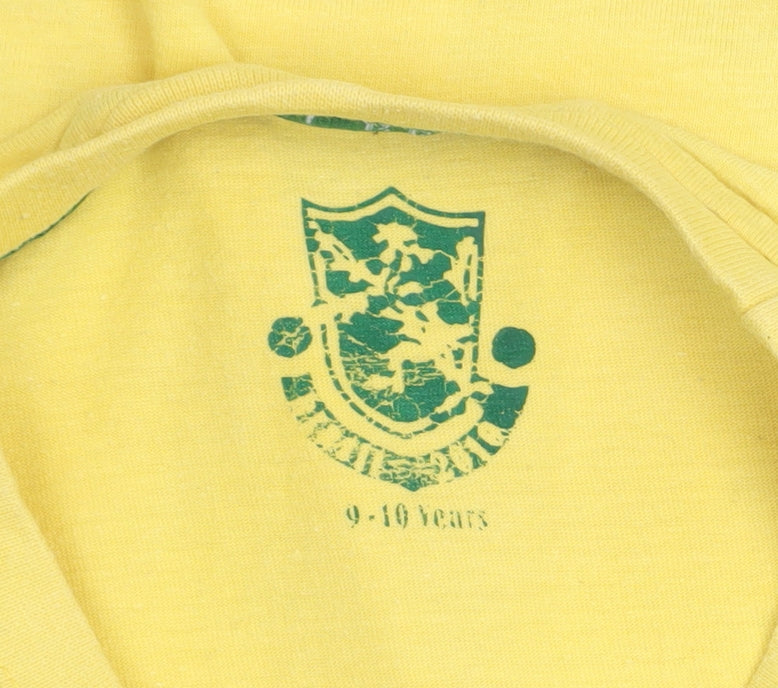 Primark Boys Yellow Brasil Football Graphic Cotton T-Shirt 9-10 Years