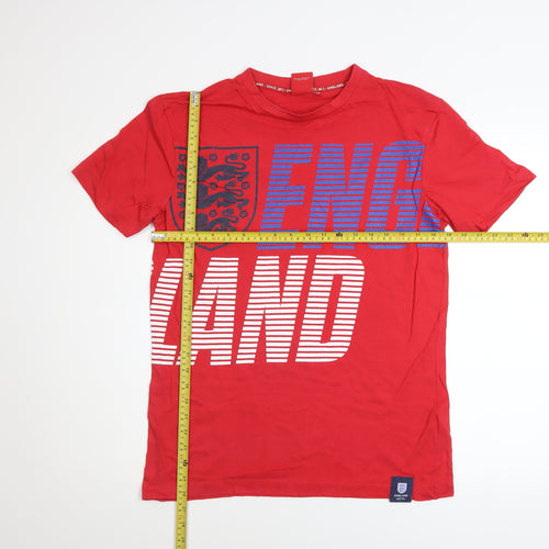 England Since 1872 Men's Red Cotton Crew Neck Short Sleeve T-Shirt M