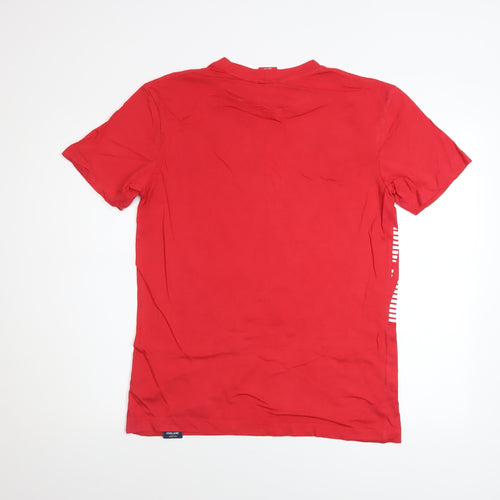 England Since 1872 Men's Red Cotton Crew Neck Short Sleeve T-Shirt M