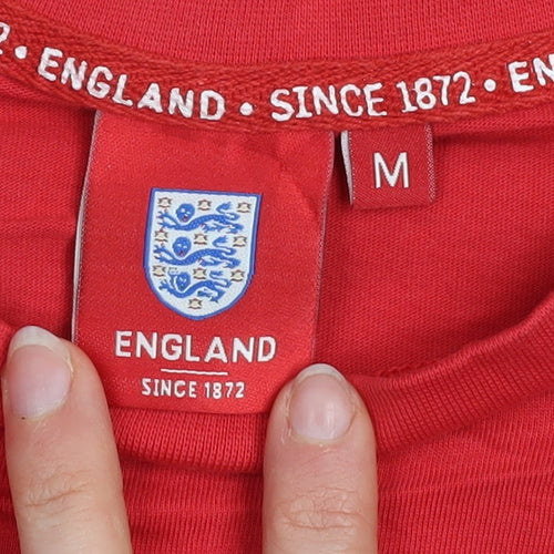 England Since 1872 Men's Red Cotton Crew Neck Short Sleeve T-Shirt M
