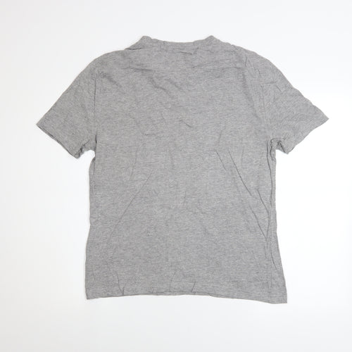 Original Penguin Men Grey Graphic Penguin Print Crew Neck T-Shirt M