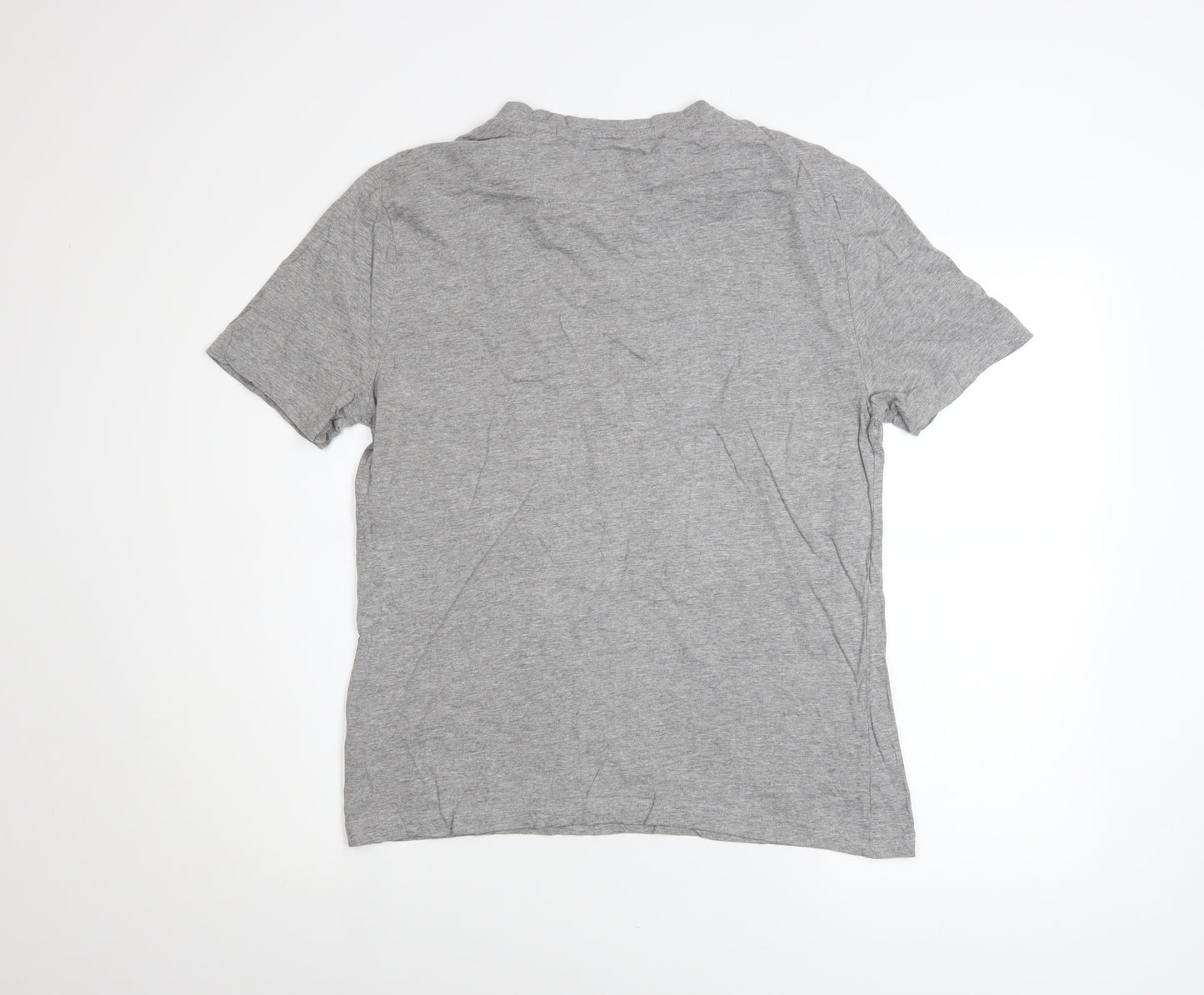 Original Penguin Men Grey Graphic Penguin Print Crew Neck T-Shirt M