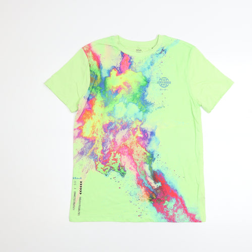 Next Boys Lime Green Colour Splash Graphic Short Sleeve T-Shirt 12 Years