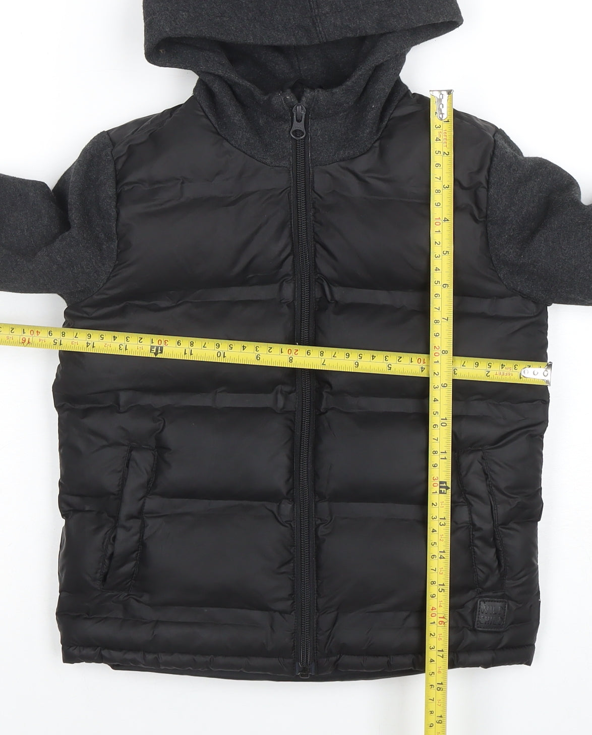 Target Boys Black Hooded Puffer Jacket 5 Years Full Zip Warm Winter Coat