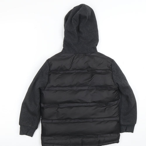 Target Boys Black Hooded Puffer Jacket 5 Years Full Zip Warm Winter Coat