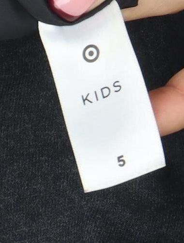 Target Boys Black Hooded Puffer Jacket 5 Years Full Zip Warm Winter Coat