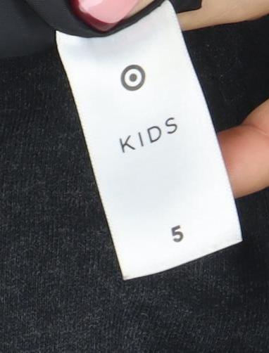 Target Boys Black Hooded Puffer Jacket 5 Years Full Zip Warm Winter Coat