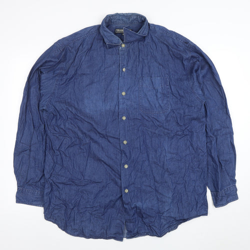 Trademark Men's Blue Cotton Denim Long Sleeve Shirt XL