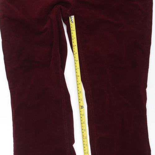 Pieces Women’s Red Velvet Flared Trousers Size 4 Regular